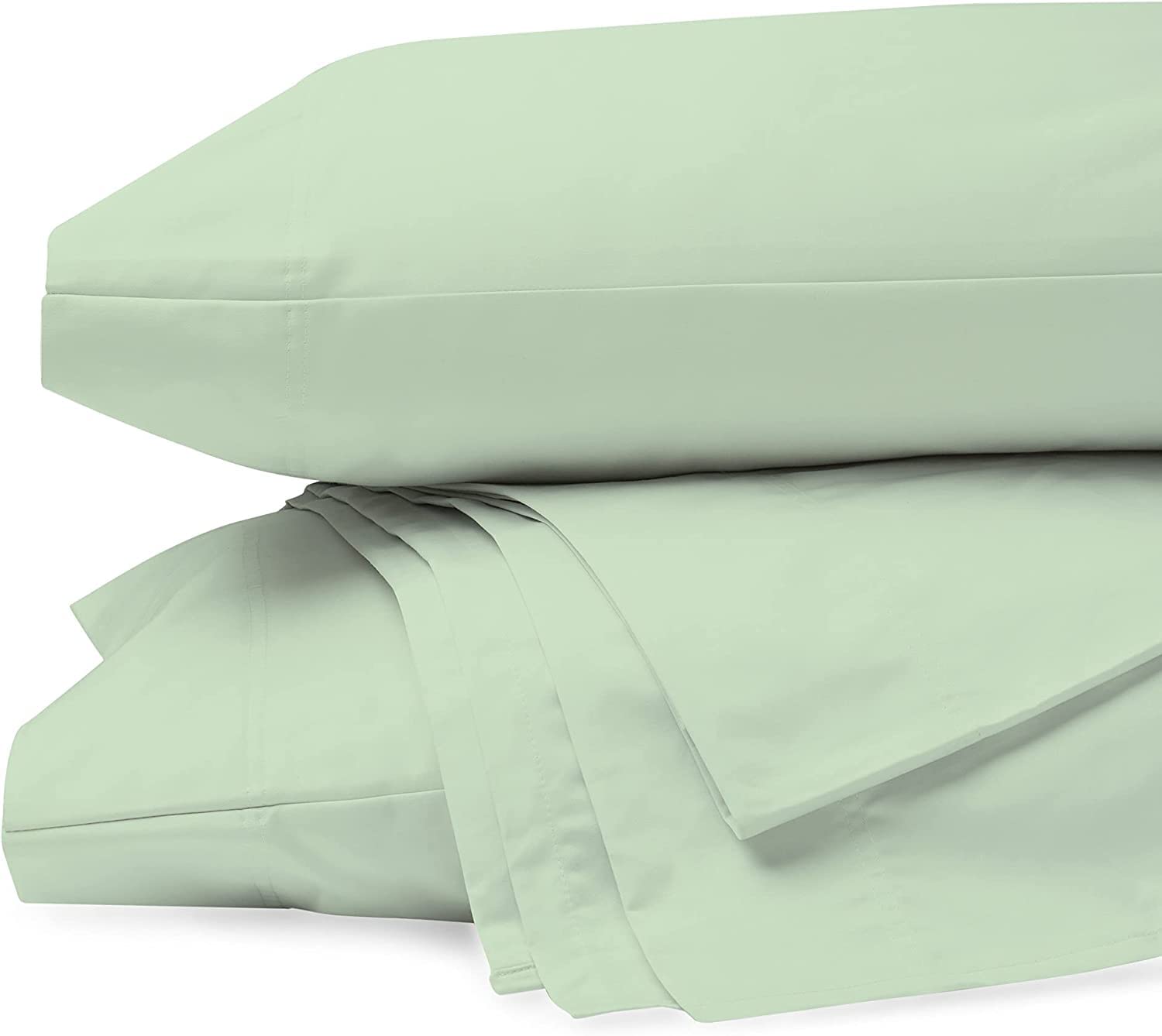 Purity Home 400 Thread Count 100% Cotton Sheets, Cooling Percale Queen Sage Green Sheet Set, with Elasticized Deep Pocket Bed Sheets, Hotel Luxury 4 Piece Queen Size Bedding Set - Queen, Sage Green