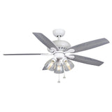 Hampton Bay Rockport 52 in. LED Matte White LED Ceiling Fan with Light kit