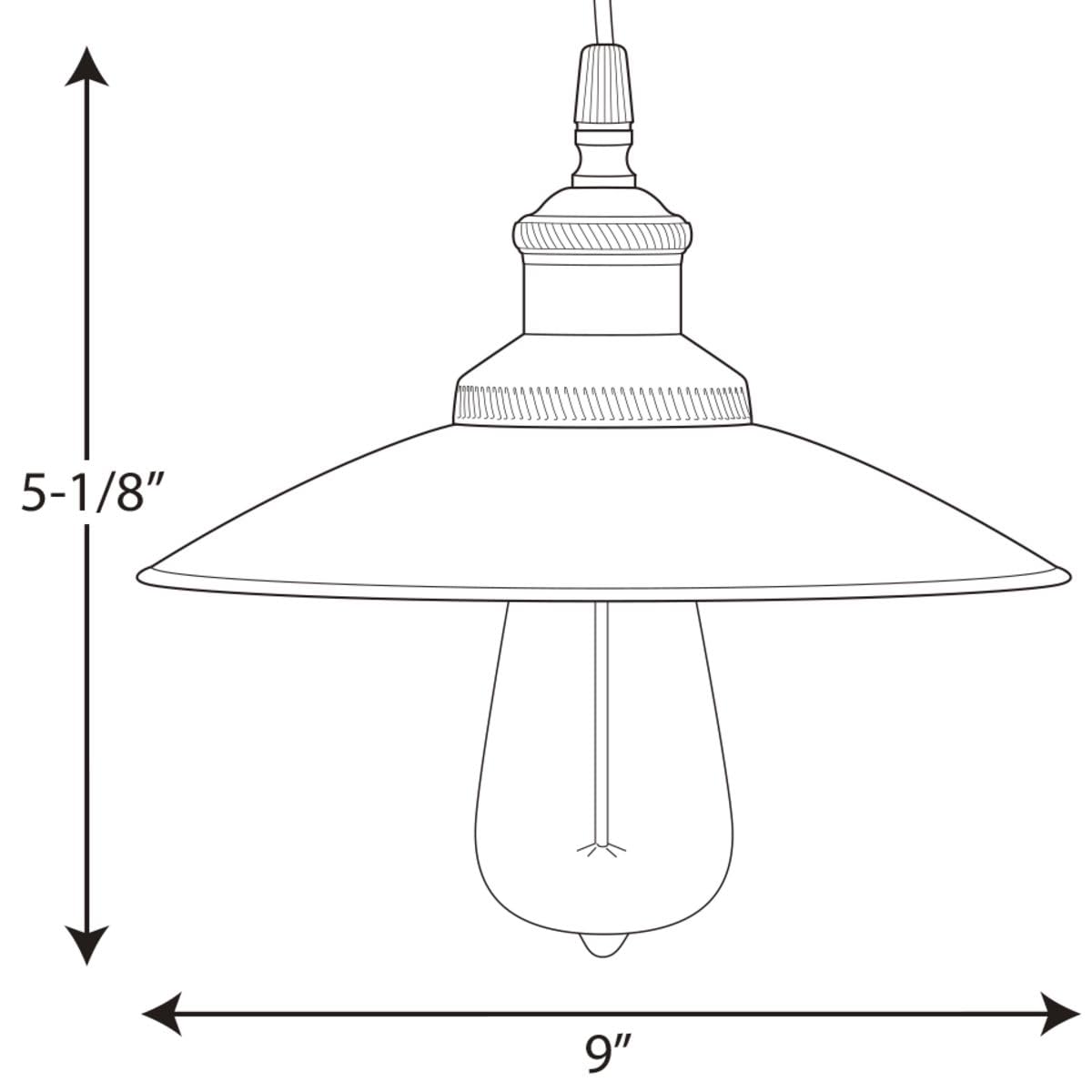 Archives Collection 1-Light Antique Bronze Brass Paint Inside Metal Shade Farmhouse Mini-Pendant Light