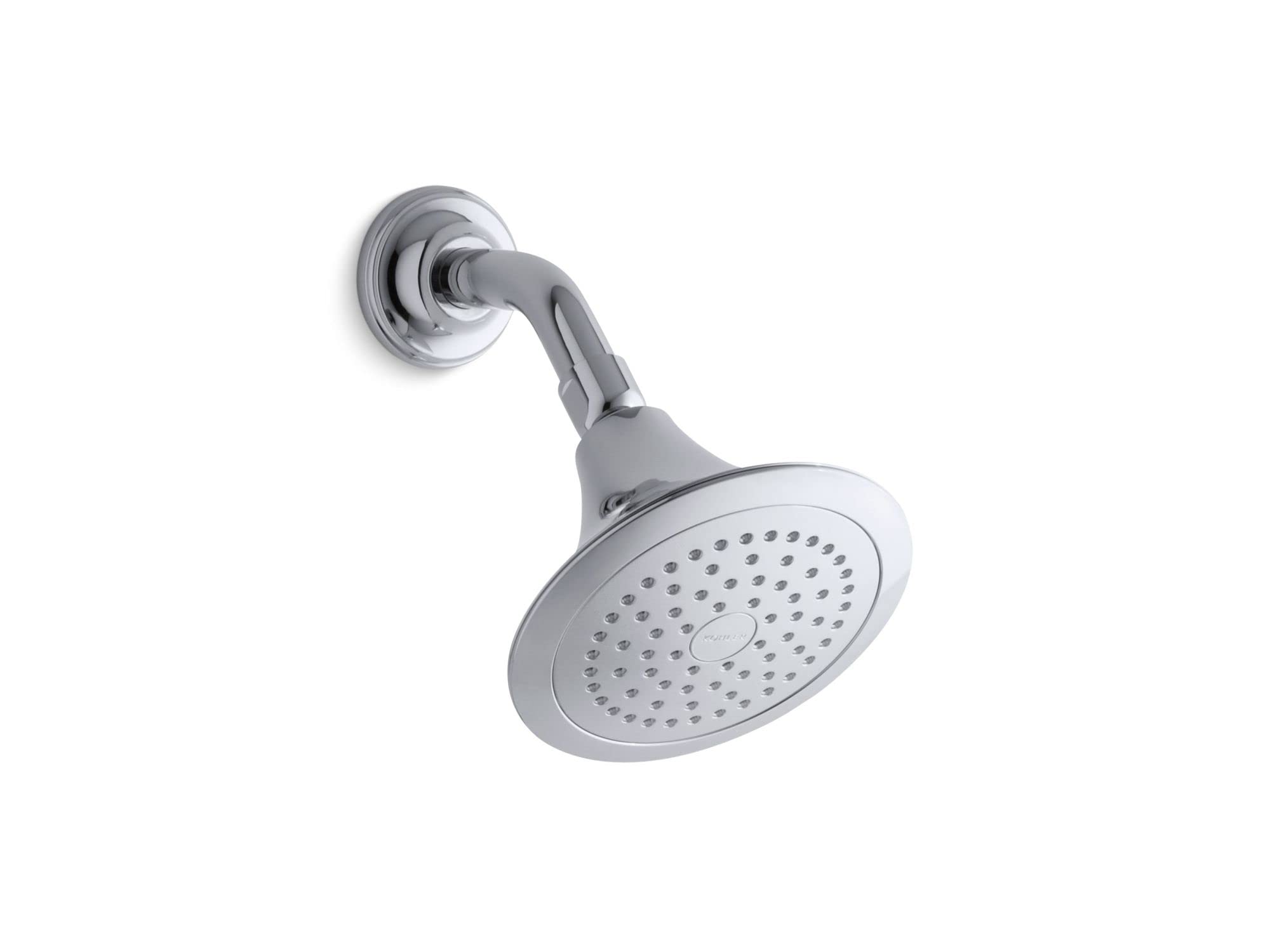 KOHLER K-10282-AK-CP Forte 2.5 GPM Single-Function Wall-Mount Showerhead With Katalyst Spray, Polished Chrome