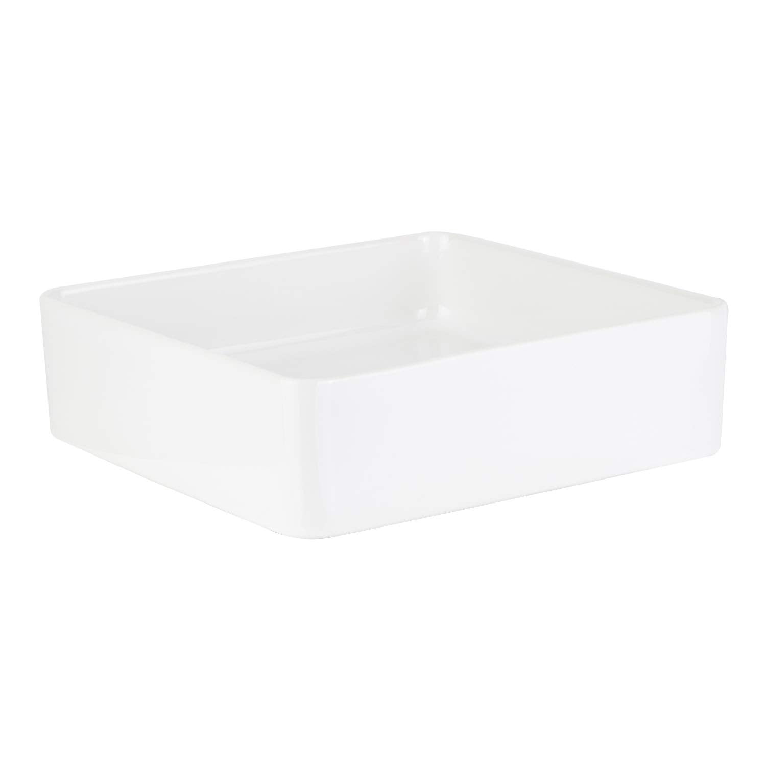 Signature Hardware 447955 Hibiscus 16" Rectangular Fireclay Vessel Bathroom Sink - White