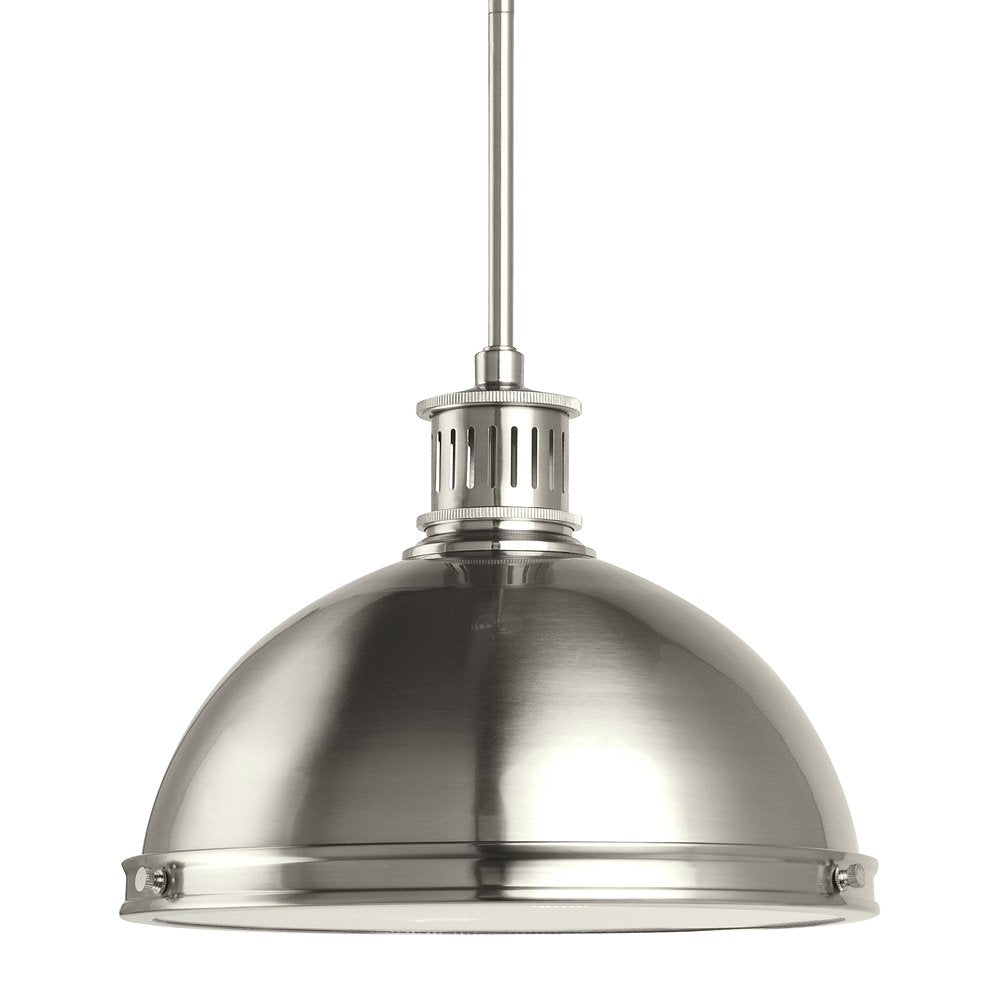 Sea Gull Lighting 65086-962 Pratt Street Metal Pendant Hanging Modern Fixture, Two - Light, Brushed Nickel