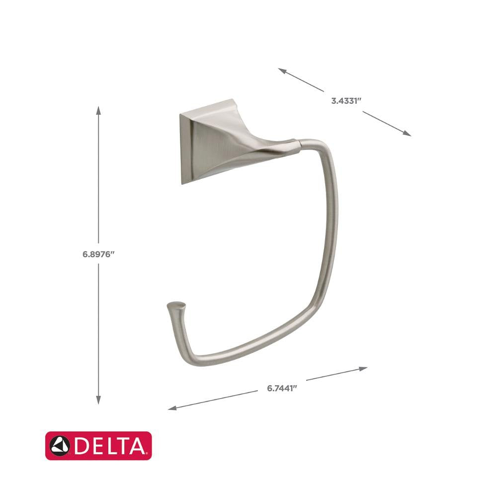 Delta EVE63-BN Everly 3-Piece Bath Hardware Set with Towel Ring, Toilet Paper Holder and 24" Towel Bar in Brushed Nickel