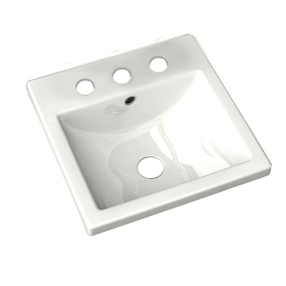 American Standard 642008.020 Studio Ceramic undermount Square Bathroom sink, 16.25" L x 16.25" W x 6.75" H, White