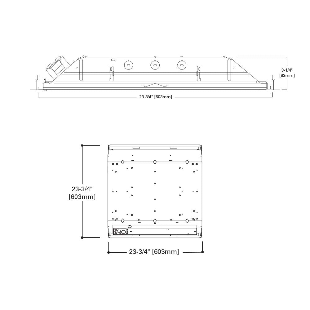 Metalux 22GRLED1322X2RT Commercial Grade LED Troffer (3500K), 2' By 2', White