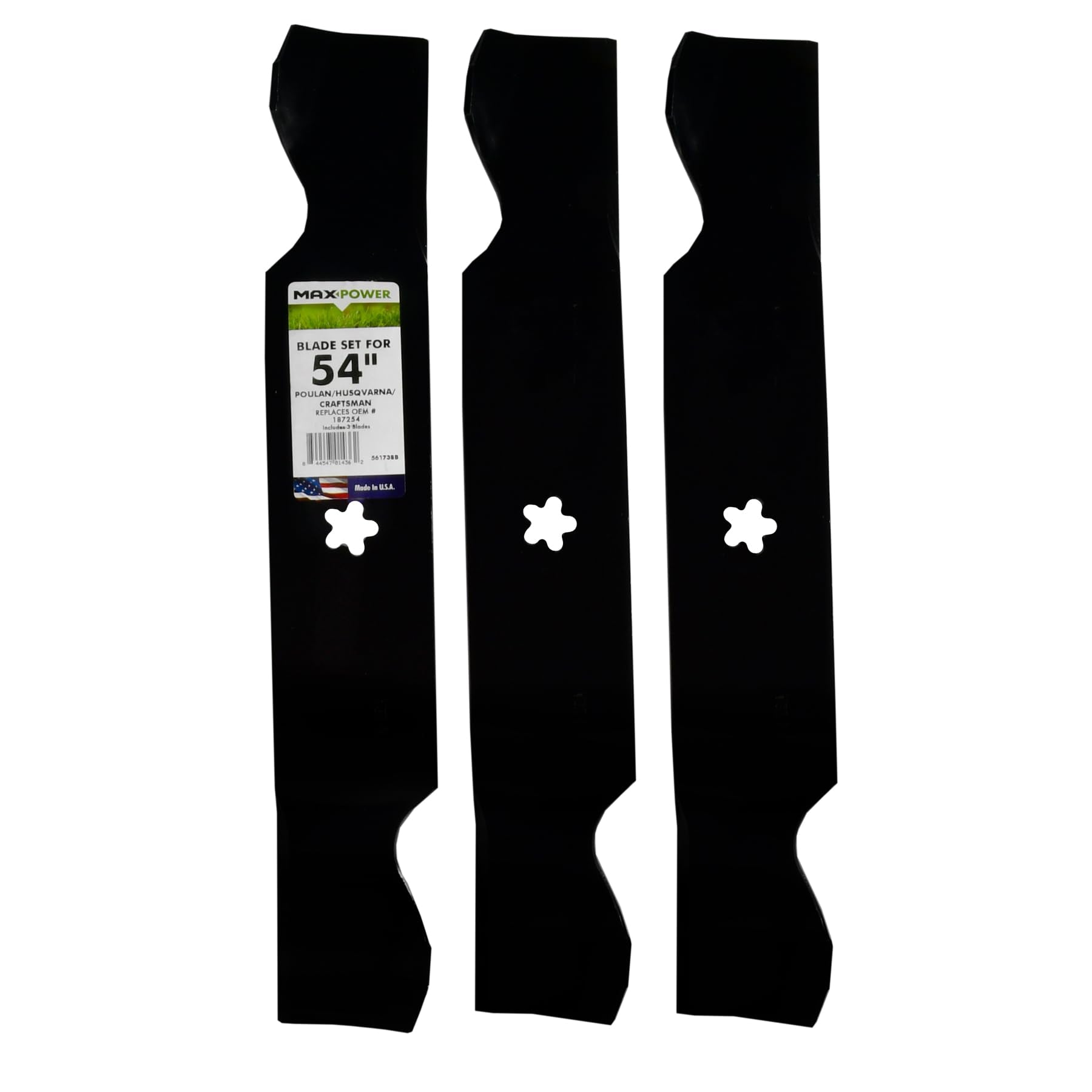 Maxpower 561738 54-Inch Blade Set AYP, Black