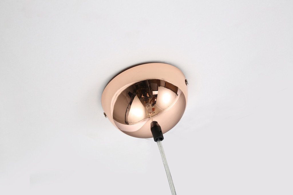 mirrea Modern Mini Globe Pendant Light, 1 Light in Copper Globe Shade