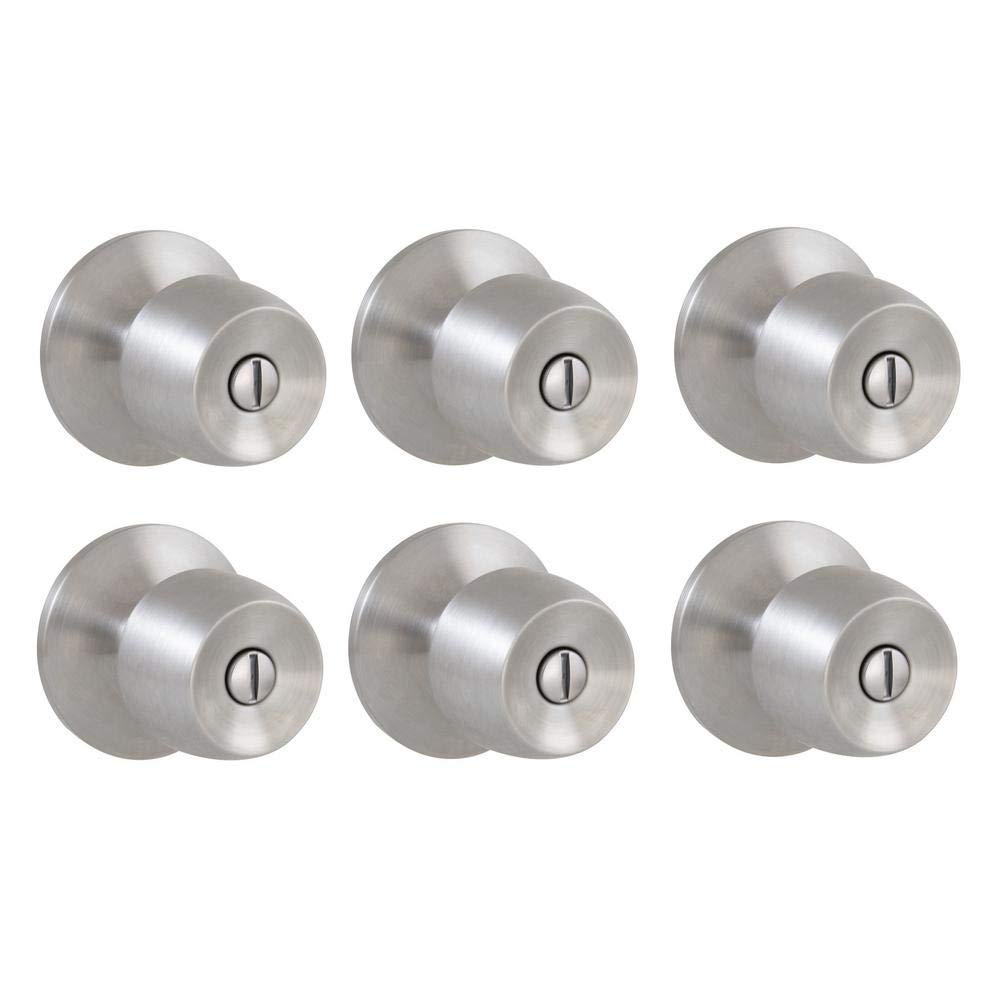 Brandywine Stainless Steel Bed and Bath Door Knob Contractor Pack (6-Piece)