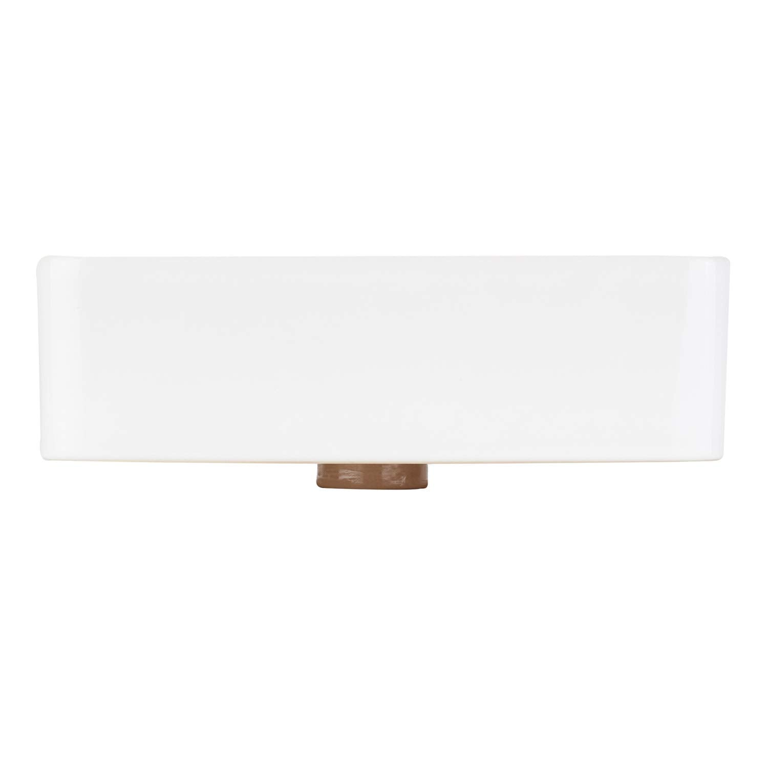 Signature Hardware 447955 Hibiscus 16" Rectangular Fireclay Vessel Bathroom Sink - White