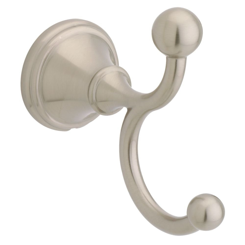 DELTA 138037 Crestfield, Bath Hardware Accessory, Double Robe Hook, Satin Nickel