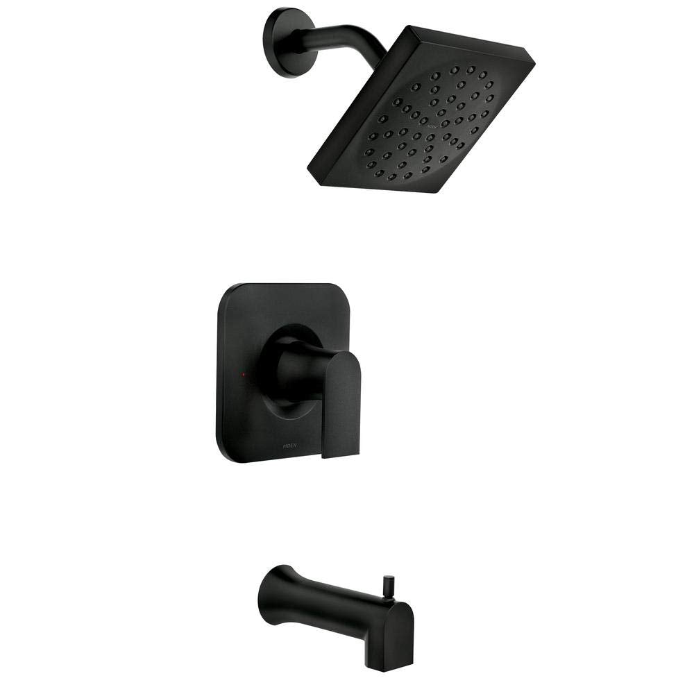 Moen Genta Single-Handle 1-Spray Tub and Shower Faucet in Matte Black (Valve Included)