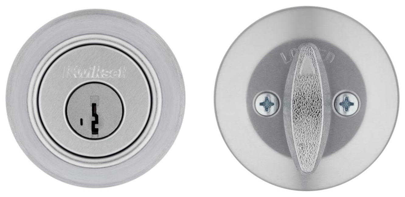 Kwikset 660-S 660 Series Deadbolt Single Cylinder Deadbolt with Smartkey - Satin Nickel