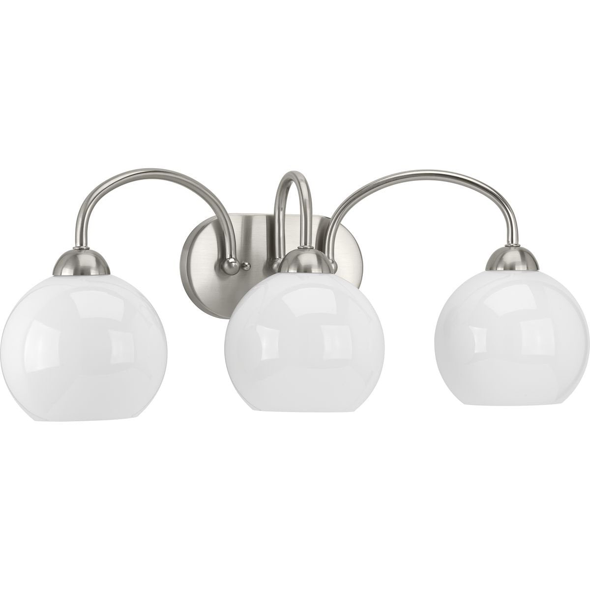 Progress Lighting P300086-009 Carisa Three-Light Bath, Brushed Nickel