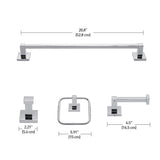 Globe Electric 51368 4-Piece Bathroom Hardware Accessory Kit, Chrome, Towel Bar, Towel Ring, Robe Hook, Toilet Paper Holder, Beauty Room Accessories, Home Improvement, Industrial Bathroom D�cor
