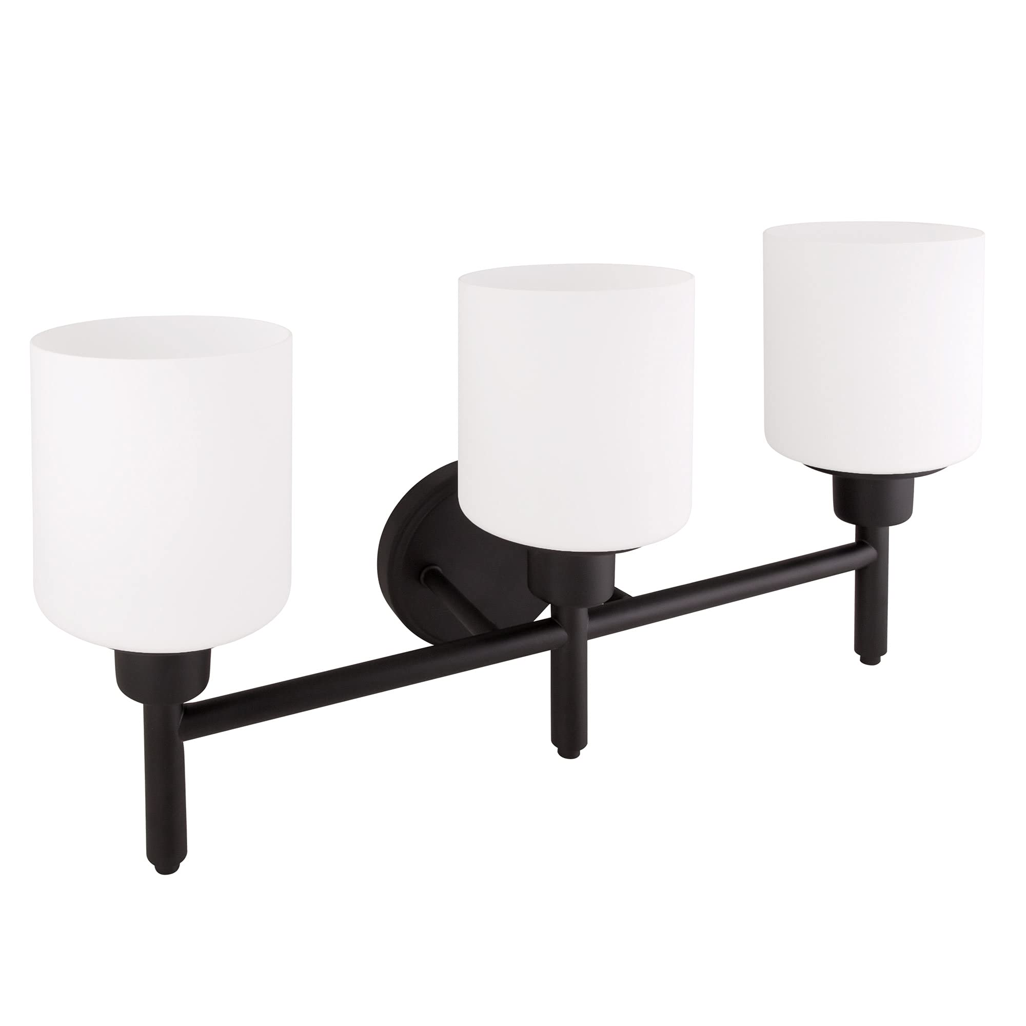 Design House 588228 Aubrey Transitional Indoor Light Dimmable Frosted Glass, 3-Light Vanity Light, Matte Black