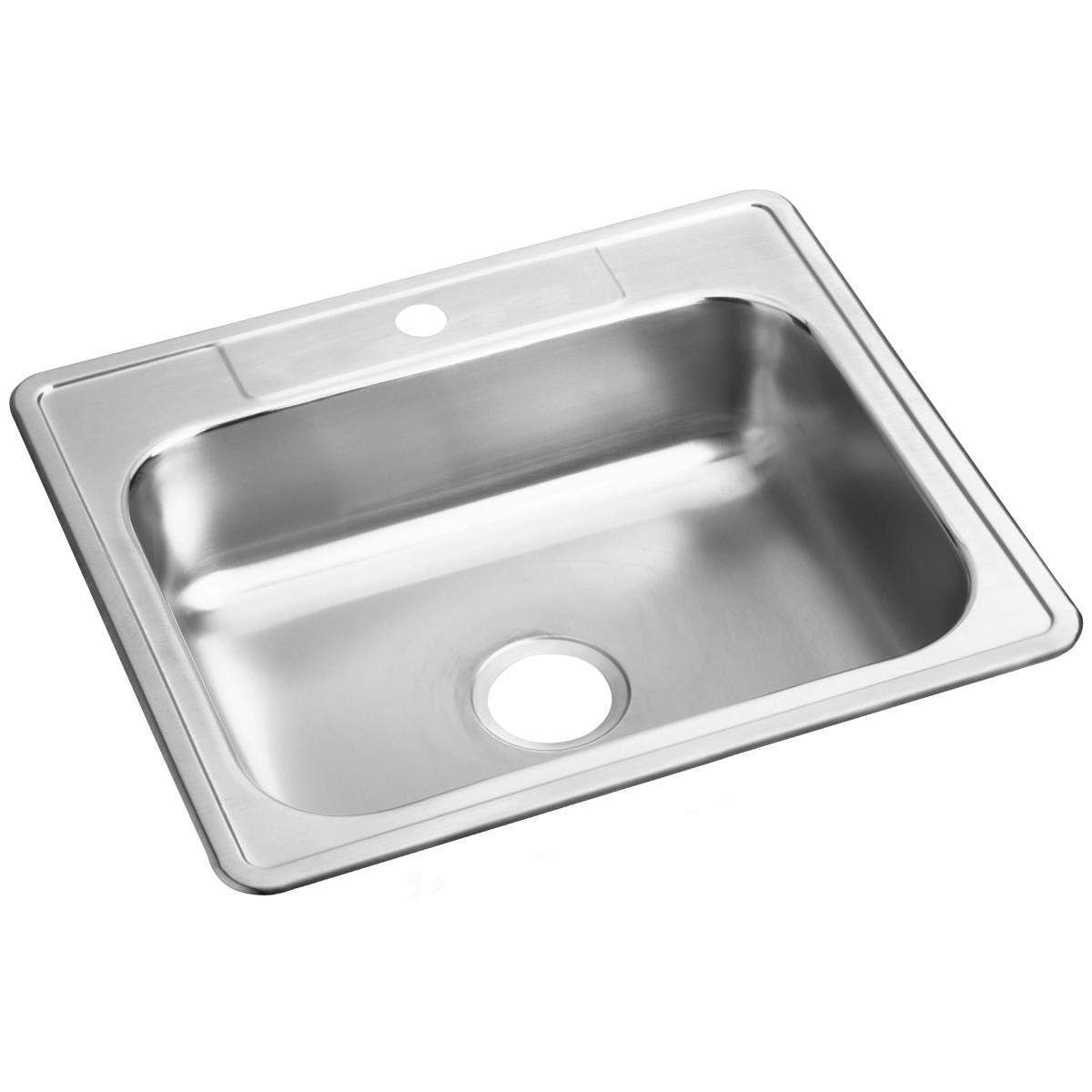 Dayton D125211 Single Bowl Top Mount Stainless Steel Sink, 25 x 21