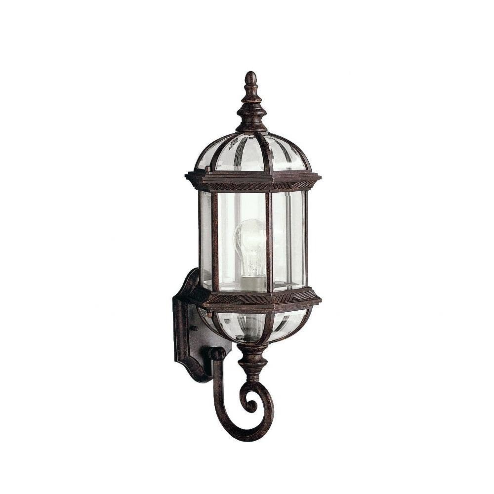 Kichler Barrie 21.75" 1 Light Outdoor Wall Light with Clear Beveled Glass in Tannery Bronze, 8.25 in