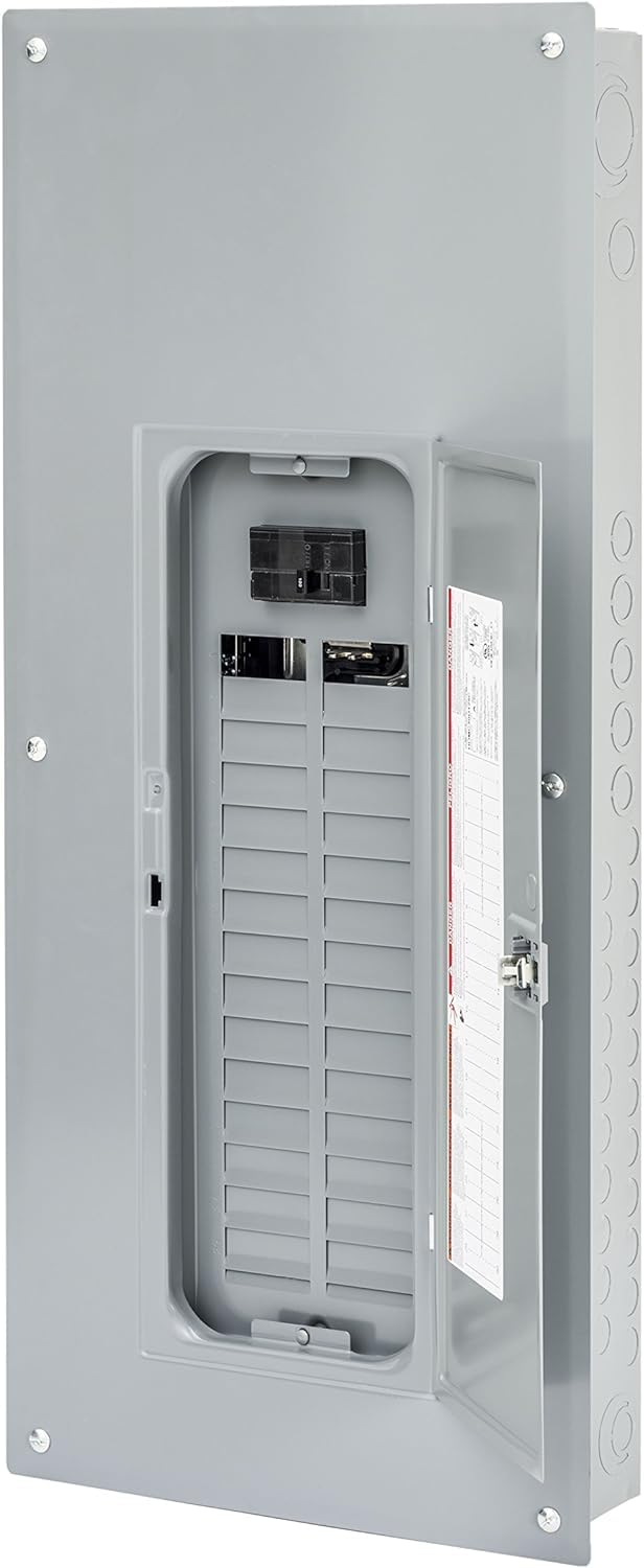 Square D - HOM3060M100PC Homeline Load Center with Cover, 100-Amp Convertible Main Breaker, 1-Phase, 30-Space, 60-Circuit, Indoor, Plug-on Neutral Ready