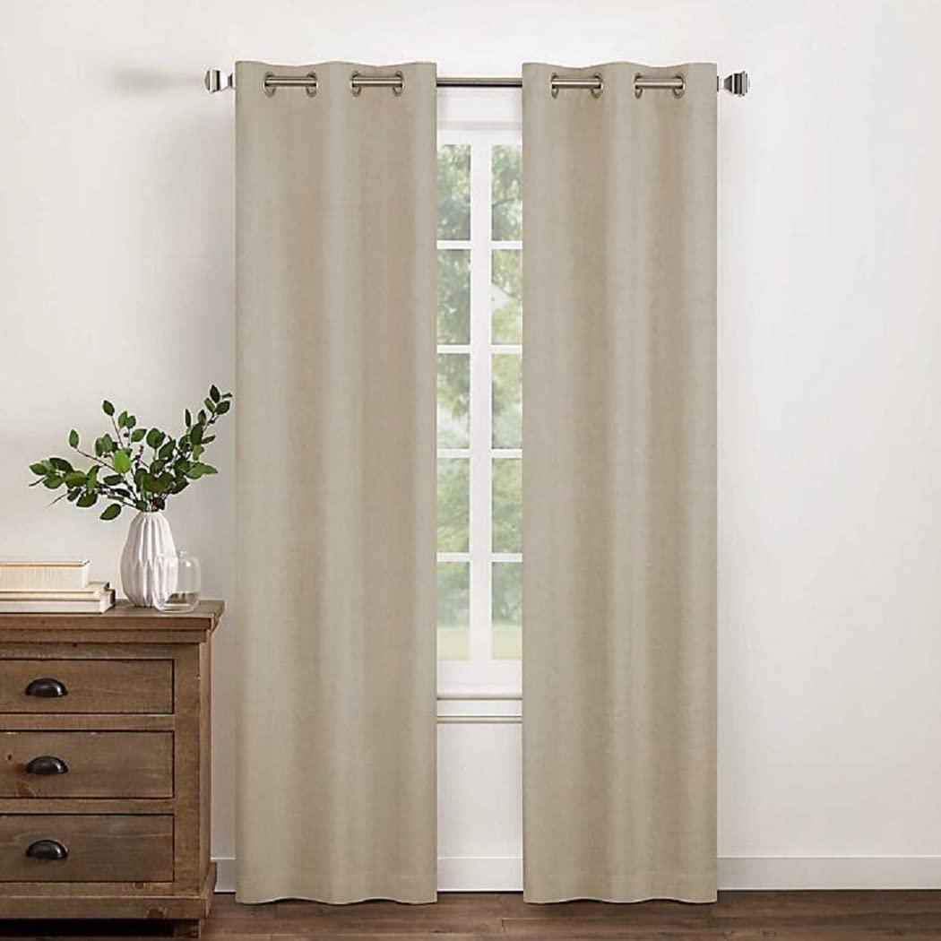 Bed & Bath Wamsutta Collective Asher Chambray 84-Inch Blackout Curtain Panel in Natural