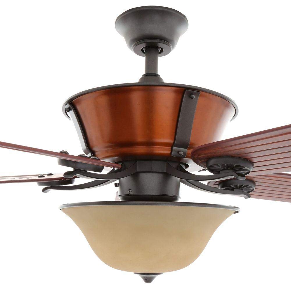 Hampton Bay Radcliffe 52 in. Indoor/Outdoor Natural Iron Ceiling Fan with Light Kit and Remote Control