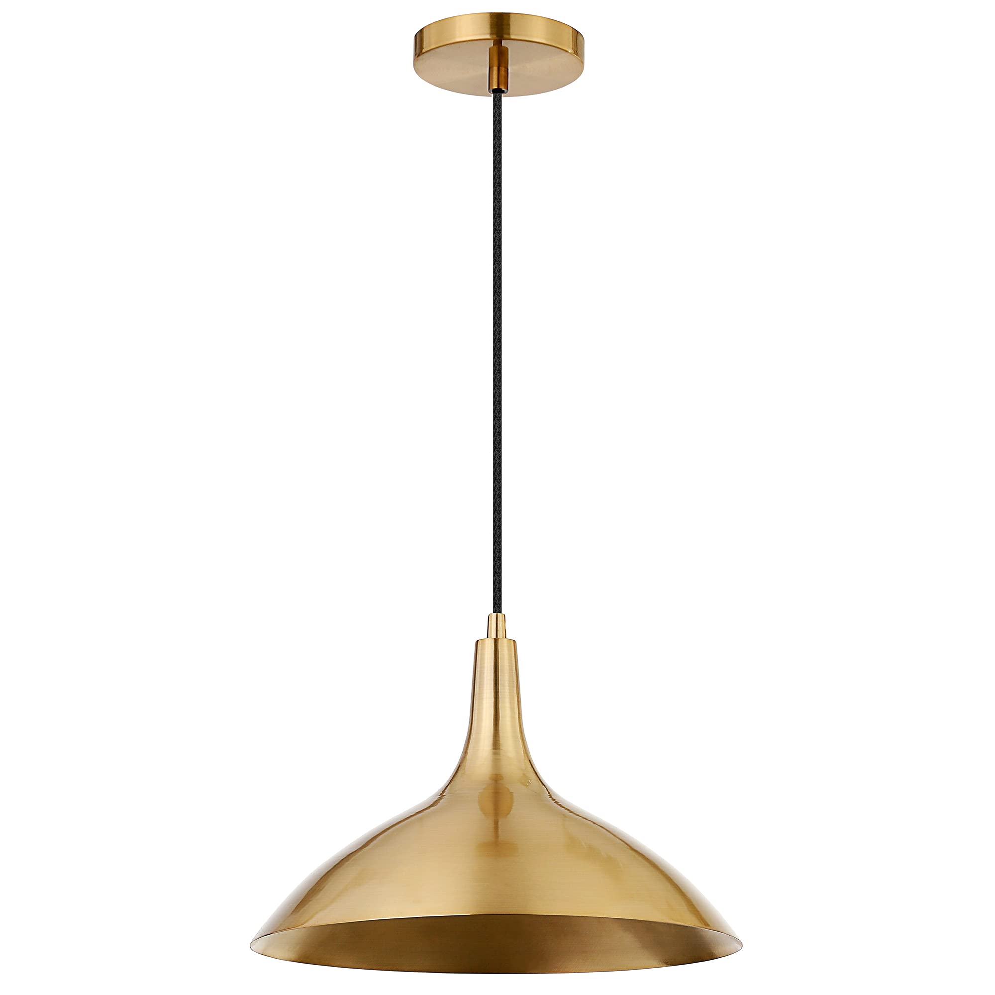 Barton 14" Wide Pendant with Metal Shade in Brass/Brass