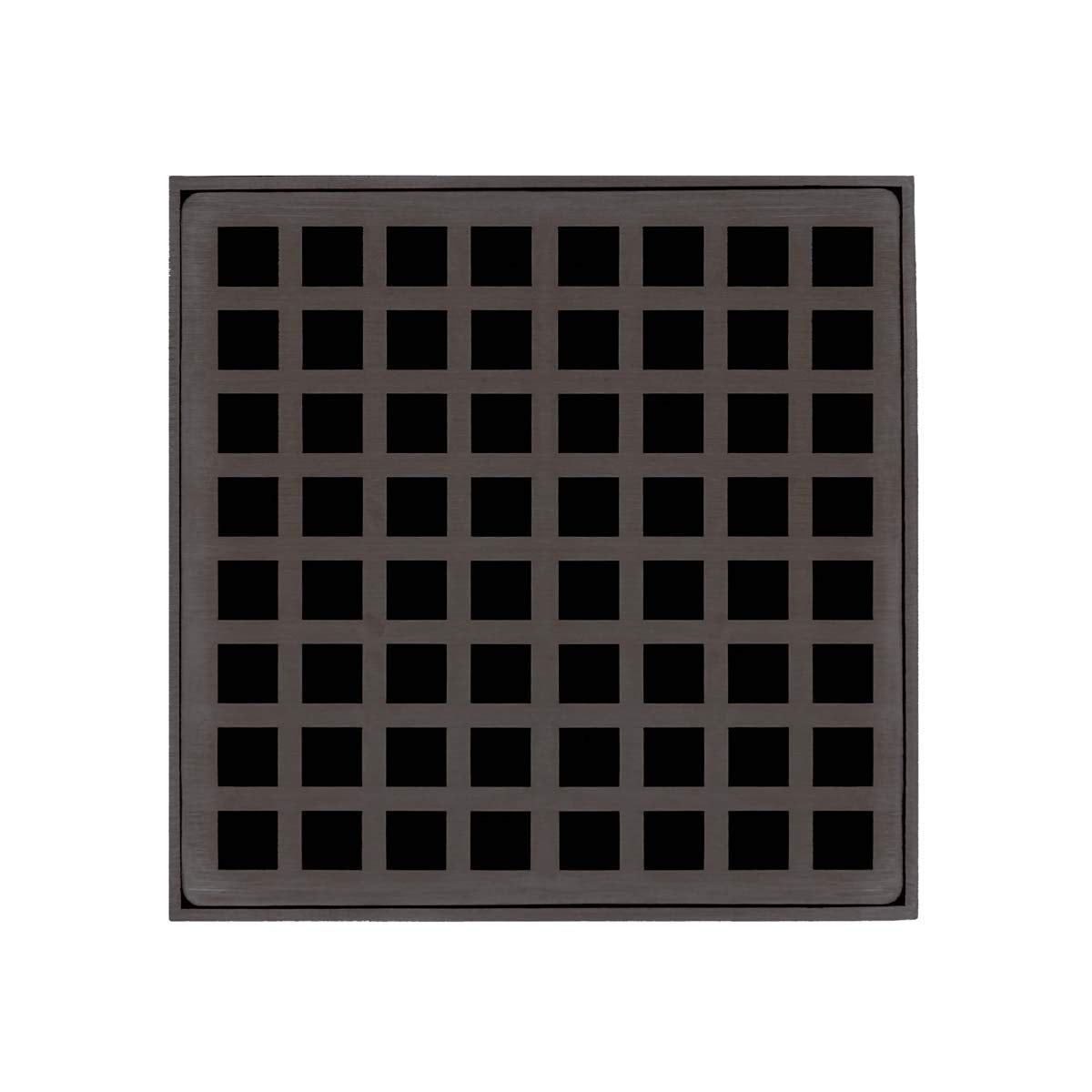 Infinity Drains QS 5 ORB - 5� Decorative Top Plate - Squares Pattern for Q 5, QD 5, QDB 5 in oil rubbed bronze