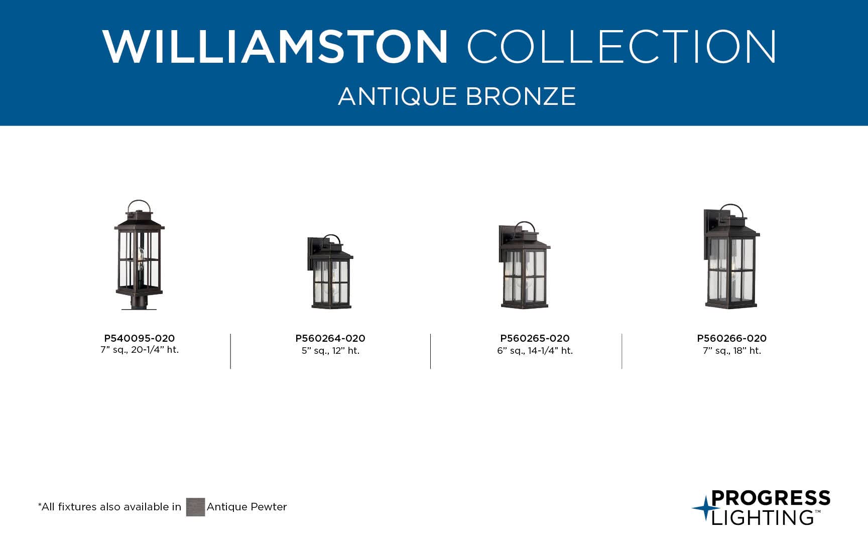 Progress Lighting Williamston Collection 1-Light Clear Glass Antique Bronze Farmhouse Outdoor Small Wall Lantern Light, 12.00x5.00x6.00