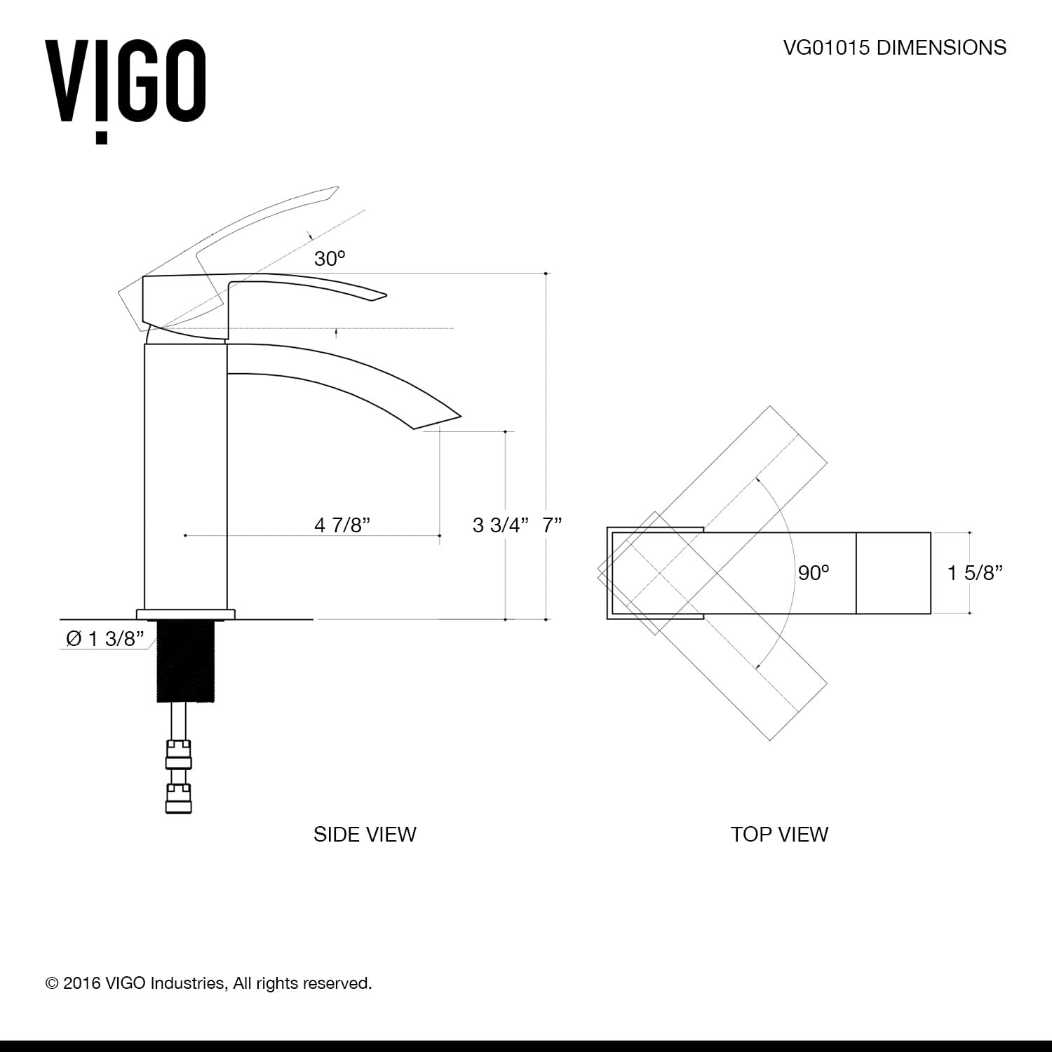 VIGO VG01015MB 7" H Satro Matte Black Single-Handle Single Hole Vessel Deck-Mount WaterSense Waterfall Bathroom Sink Faucet