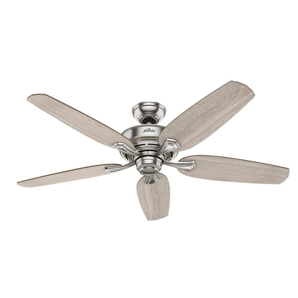 Channing 54 inch Hunter LED Indoor Easy Install Brushed Nickel Ceiling Fan with Hunter Express feature set