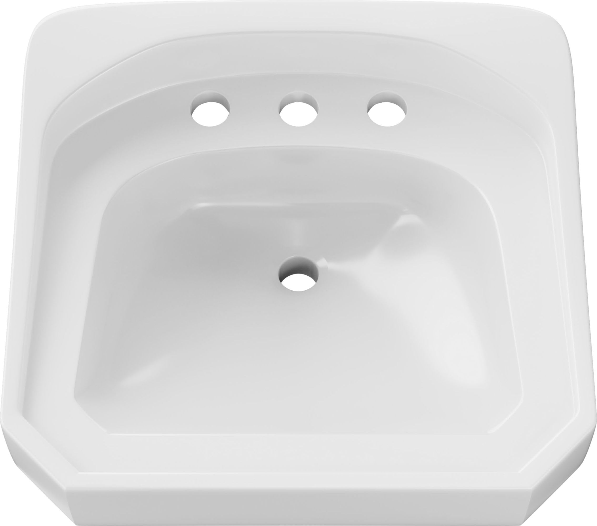 PROFLO PF5518WH PROFLO PF5518 20-5/8" Rectangular Vitreous China Wall Mounted Bathroom Sink with Overflow and 3 Faucet Holes at 8" Centers