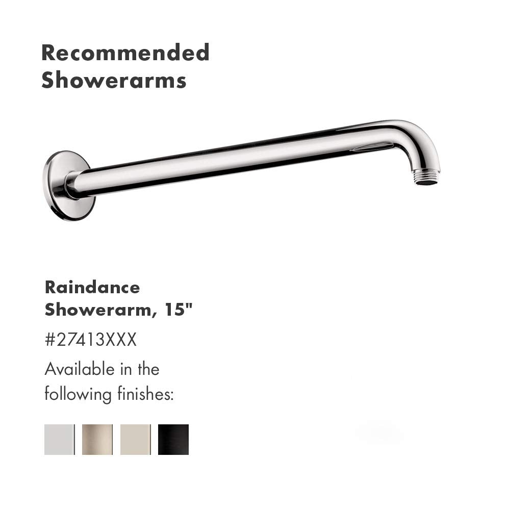 hansgrohe Raindance Select S 10-inch Showerhead Premium Modern 2-Spray RainAir, Rain Air Infusion with Airpower with QuickClean in Chrome, 04720000