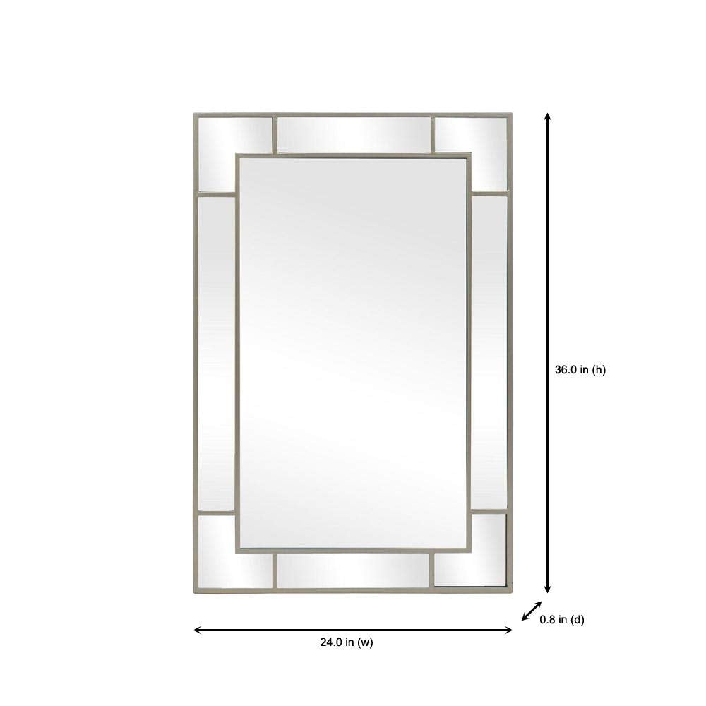 StyleWell Medium Rectangle Champagne Classic Accent Mirror (36 in. H x 24 in. W)