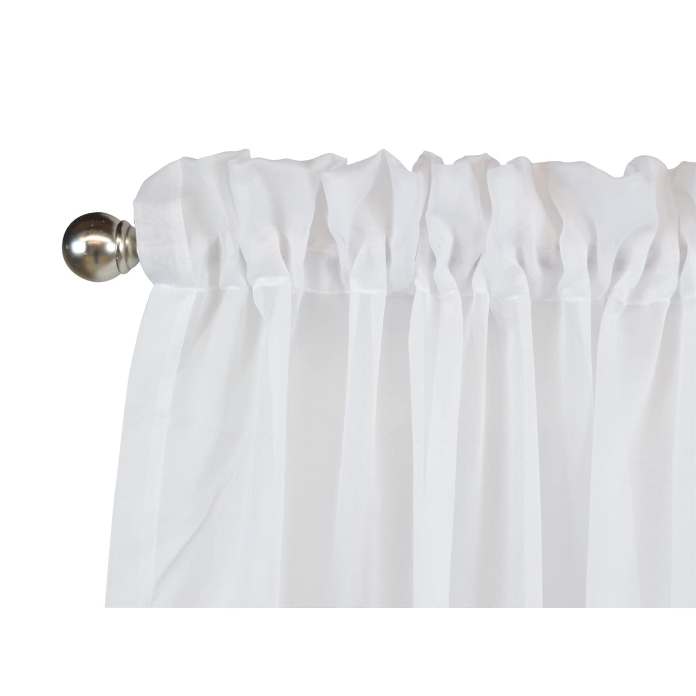 Ricardo Tergaline Semi-Sheer, Unique Two-Way Rod Pocket Top, 108-IN Extra Wide Panel with Custom Weighted Corded Bottom Hem White 108 x 96 96 Inches