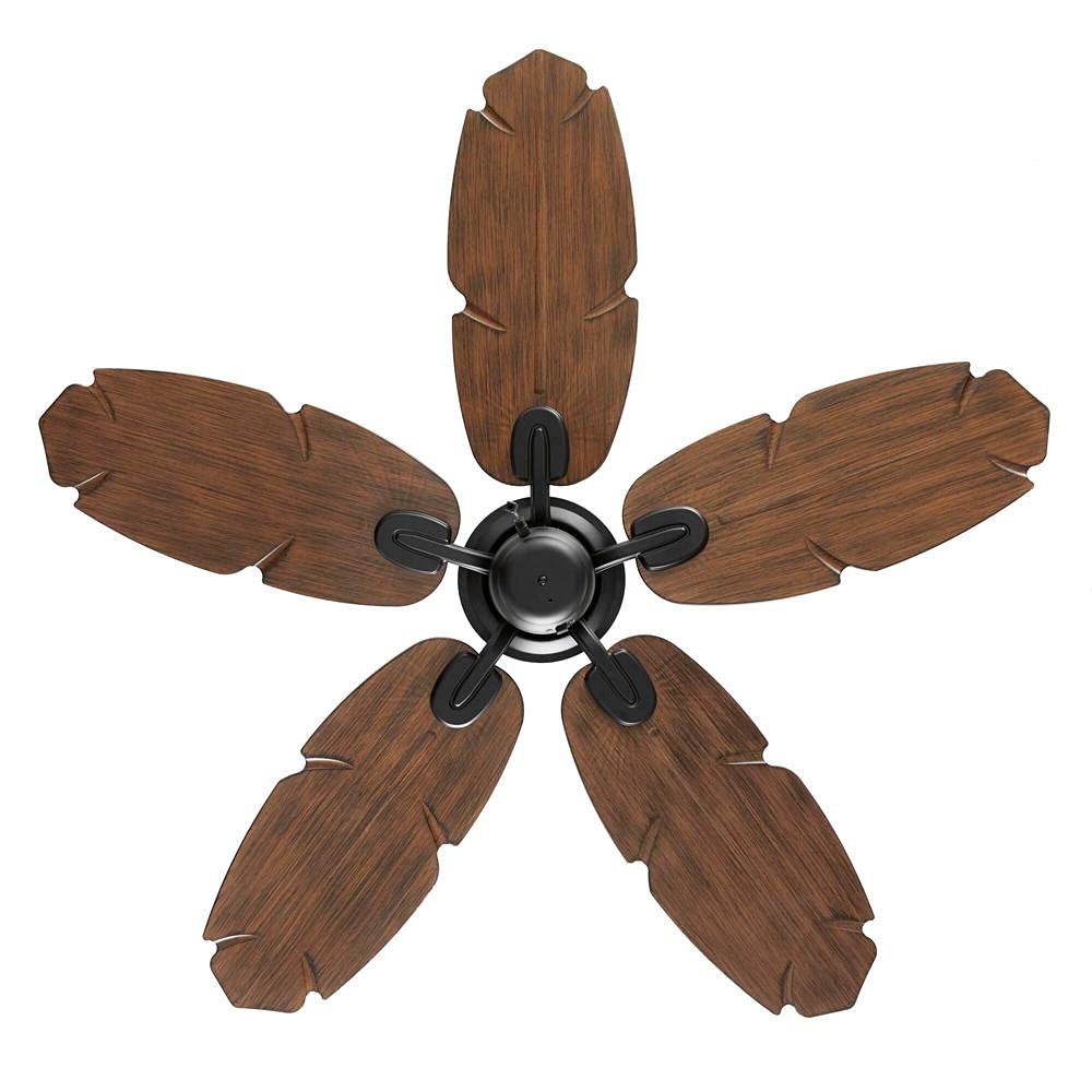 Hampton Bay Lillycrest II 52 in. Indoor/Outdoor Matte Black Wet Rated Ceiling Fan with 5 Weather Resistant QuickInstall Blades 32719