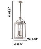EGLO Westbury 4-Light Ceiling Pendant Hanging Lighting Fixture with Farmhouse Wood for Kitchen Island, Hallway, and Dining Room, 60W, 11-Inch, Brushed Nickel Finish, 11 in