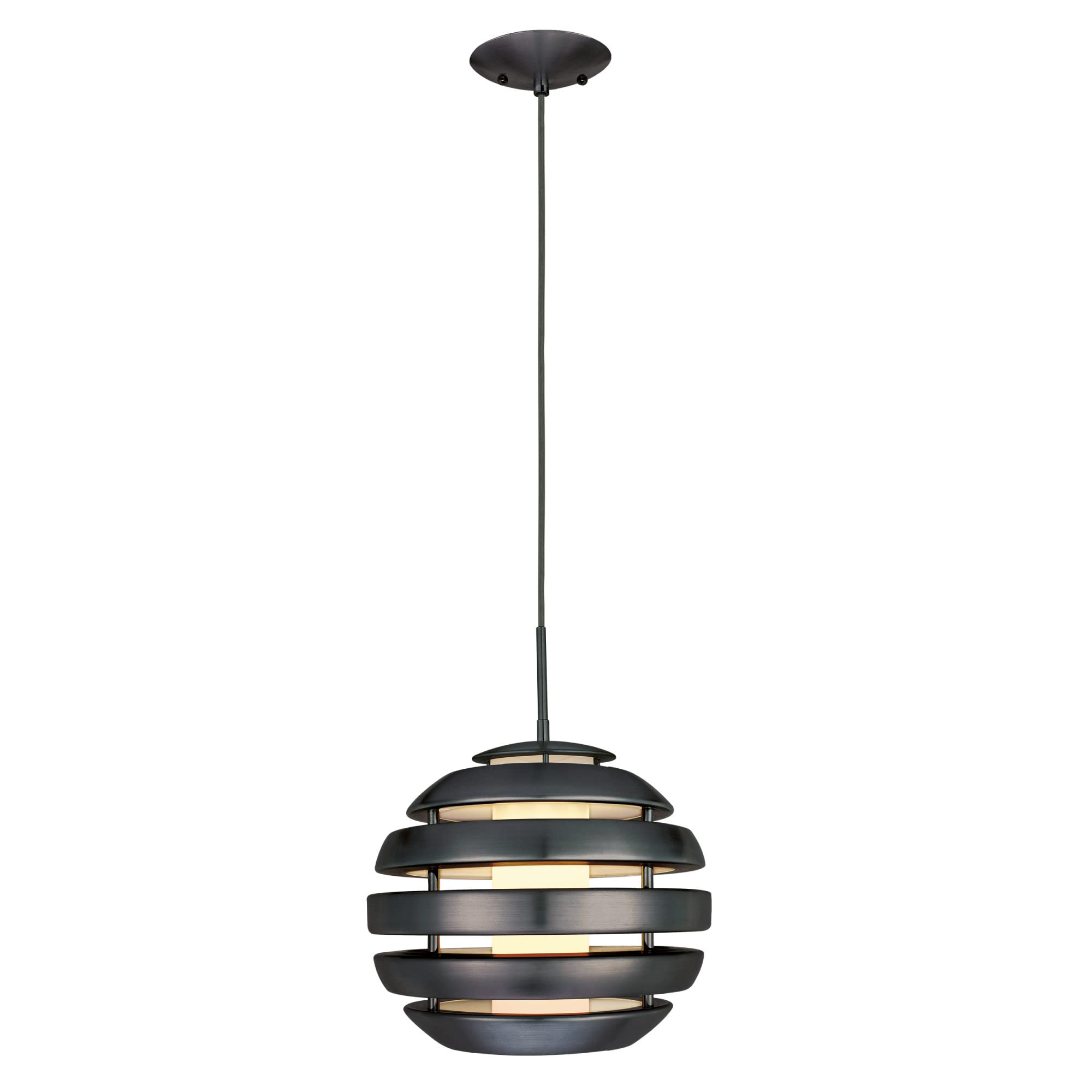 EGLO Access Lighting 204059A Mercur 1 - One Light Pendant, Matte Nickel Finish with Frosted Opal Glass