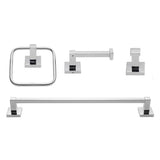Globe Electric 51368 4-Piece Bathroom Hardware Accessory Kit, Chrome, Towel Bar, Towel Ring, Robe Hook, Toilet Paper Holder, Beauty Room Accessories, Home Improvement, Industrial Bathroom D�cor