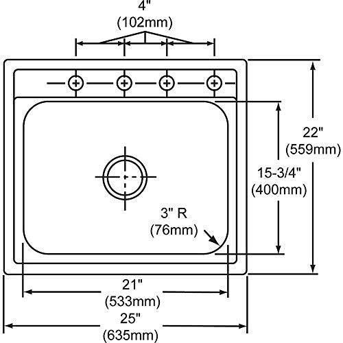 Elkay DPC12522101 kitchen-sinks, 25 x 22 x 10.25, Stainless