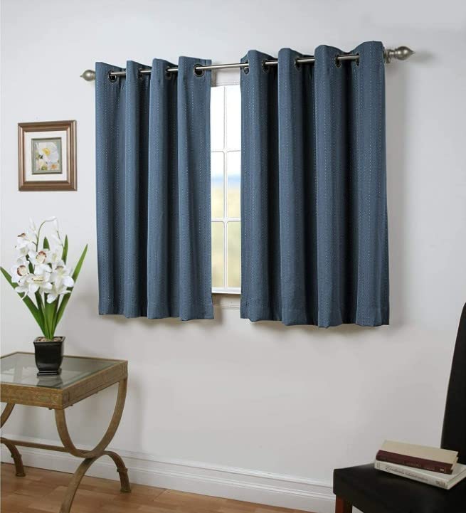 Ricardo | Grand Pointe Black Out Short Length Panel | 54" W x 45�L | Blue | Single Panel | Grommet Style | Insulated Privacy Curtain | Livingroom, Bedroom, Dining Room | Durable | Machine Washable