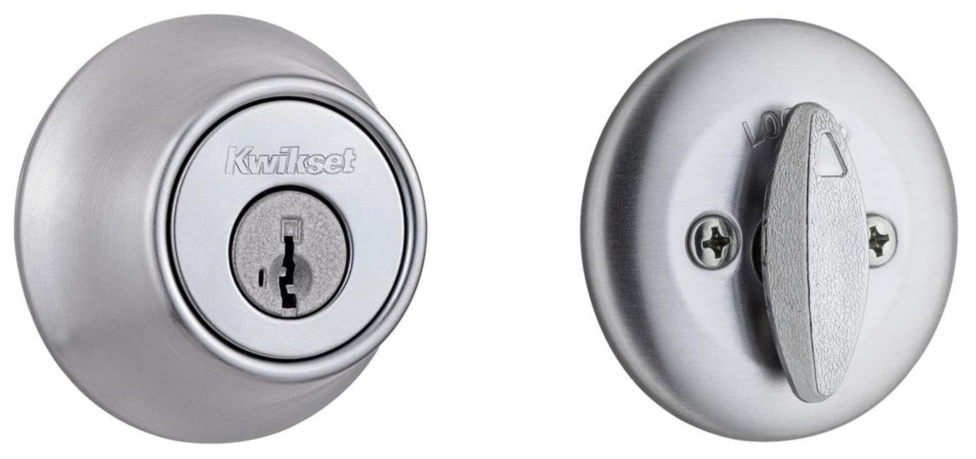 Kwikset 660-S 660 Series Deadbolt Single Cylinder Deadbolt with Smartkey - Satin Nickel