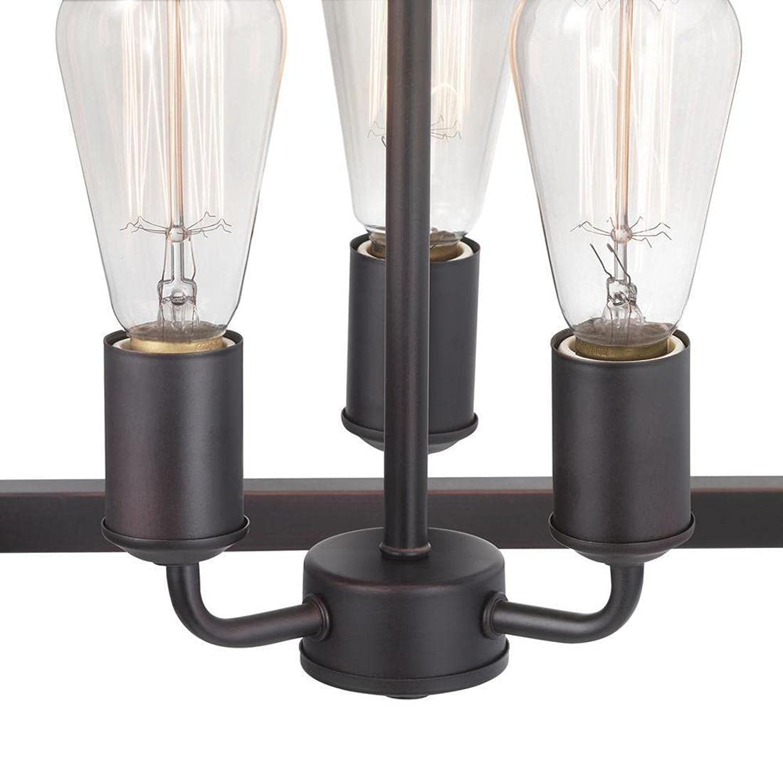 YBW Boswell Quarter Distressed Black Farmhouse Chandelier, 3-Light Pendant Chandelier/Fresh Three-Light Pendant/Vintage Bulbs to Enhance Features in Kitchen