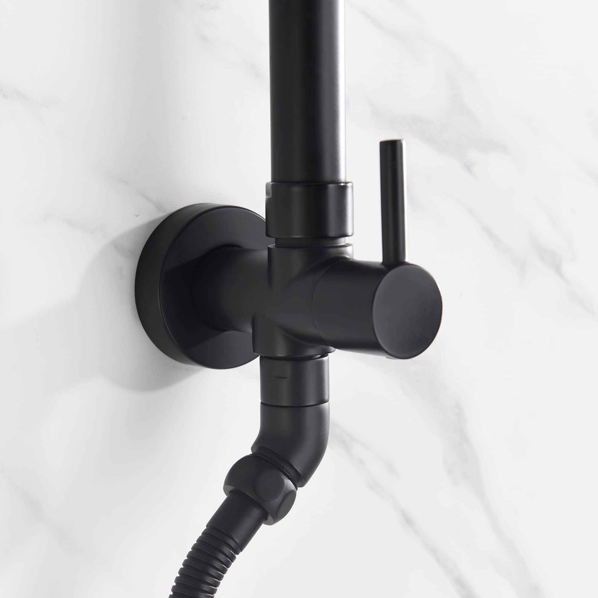 sumerain Black Hand Shower System for Shower Remodel with 9 Inch Rain Shower Head 2.5GPM(1.8GPM optional)