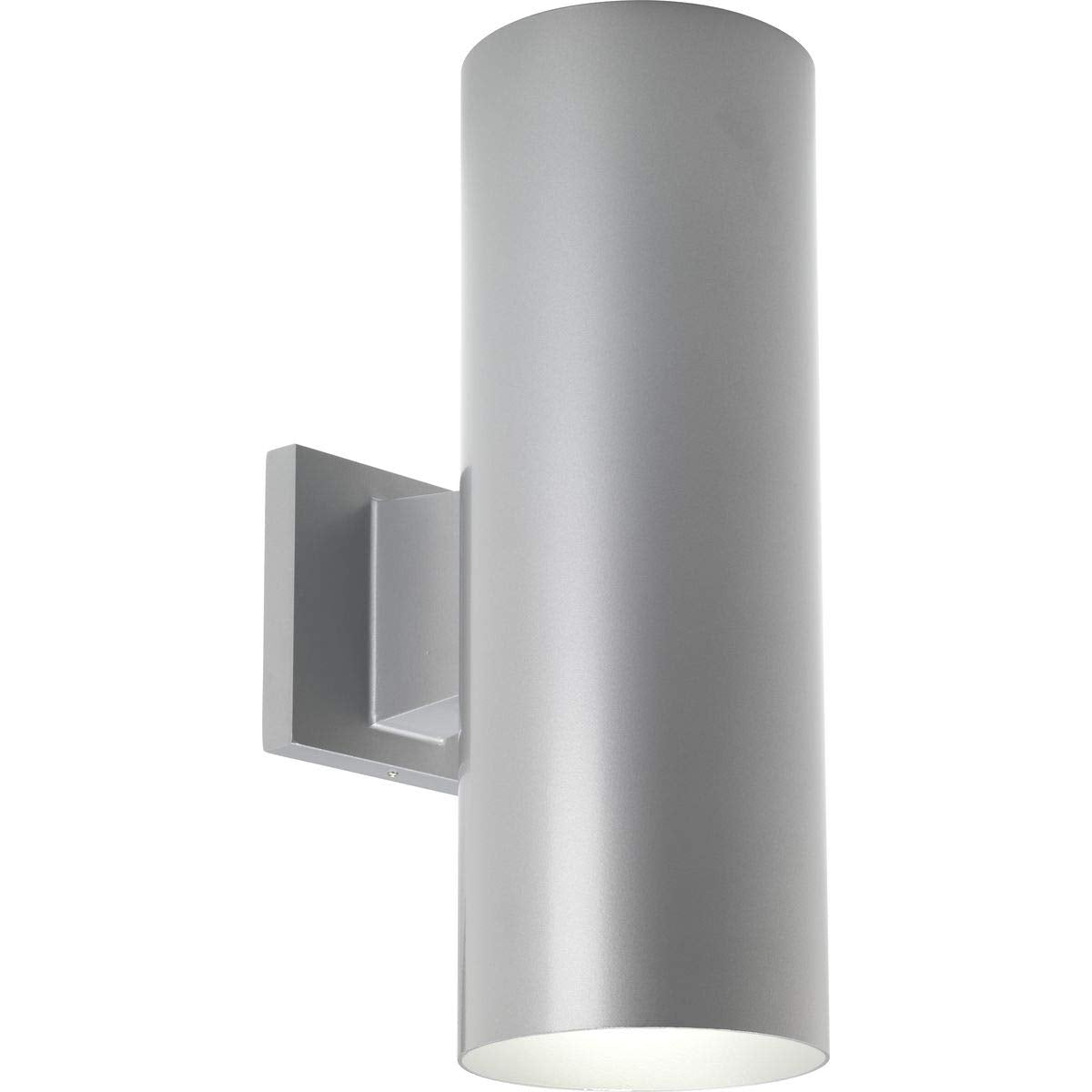 Progress Lighting Cylinder Collection 5" Modern Outdoor LED Up/Down Wall Lantern Light Metallic Gray