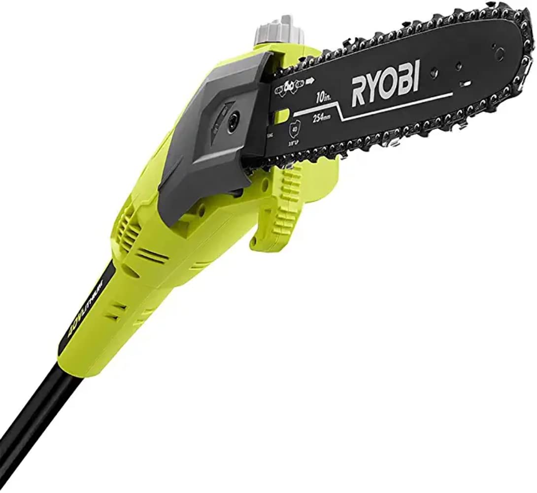 RYOBI RY40560 10 in. 40-Volt Lithium-Ion Cordless Battery Pole Saw 2.0 Ah Battery and Charger Included