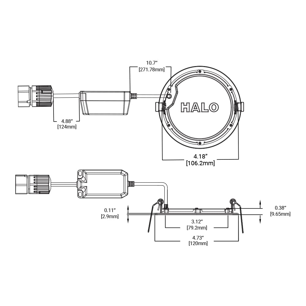 HALO HLBQL4069FSE010 LED Canless Downlights, Remote Power Supply, Selectable 2700K, 3000K, 3500K, 4000K, 5000K CCT HLB QuickLink Low Voltage 0-10V 4 inch White