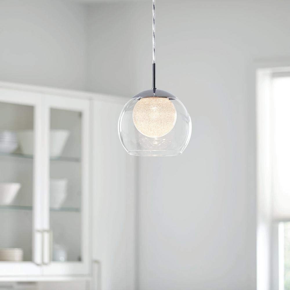 Home Decorators Collection 40-Watt Equivalence Chrome Integrated LED Mini Pendant