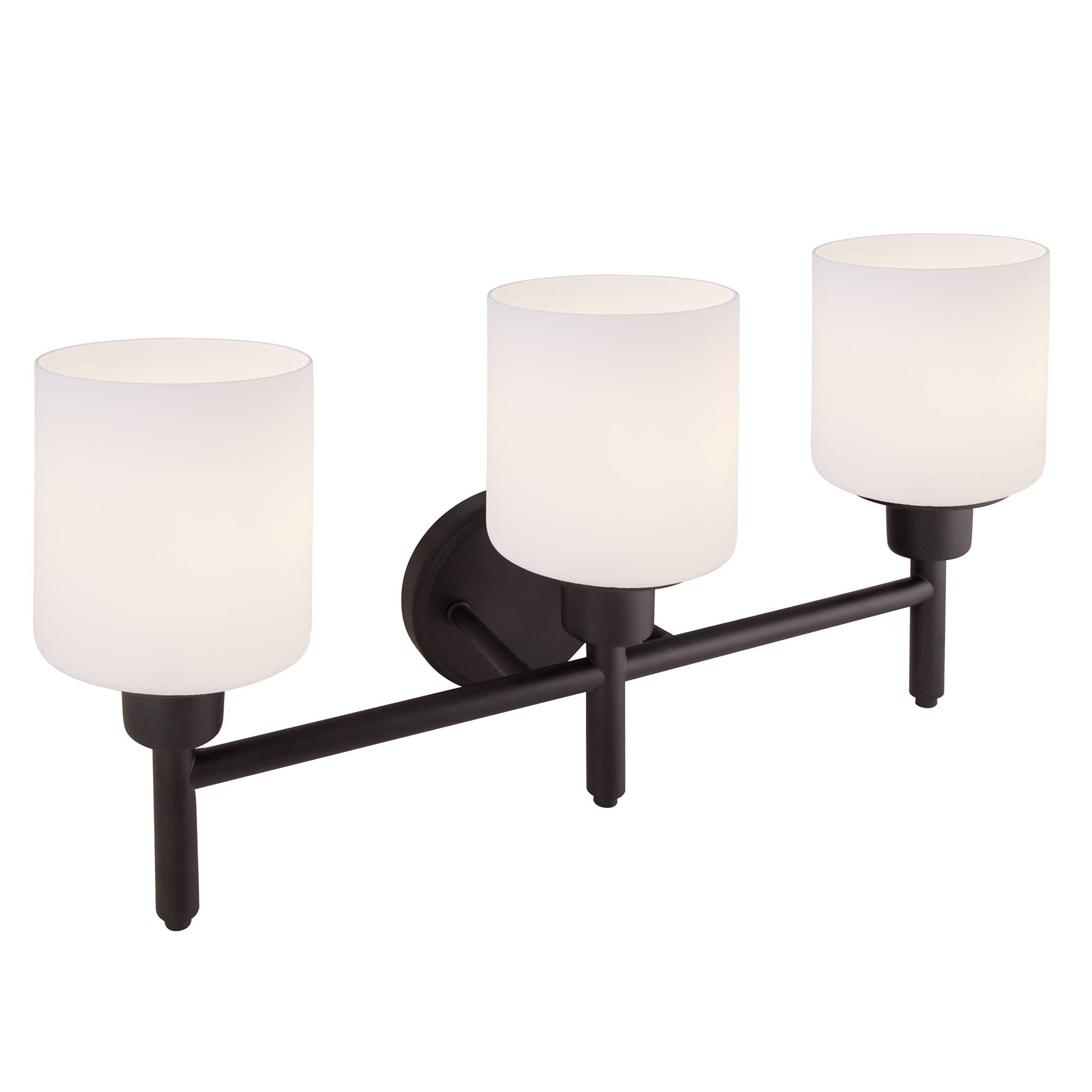 Design House 588228 Aubrey Transitional Indoor Light Dimmable Frosted Glass, 3-Light Vanity Light, Matte Black