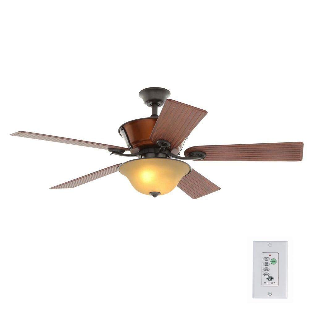 Hampton Bay Radcliffe 52 in. Indoor/Outdoor Natural Iron Ceiling Fan with Light Kit and Remote Control