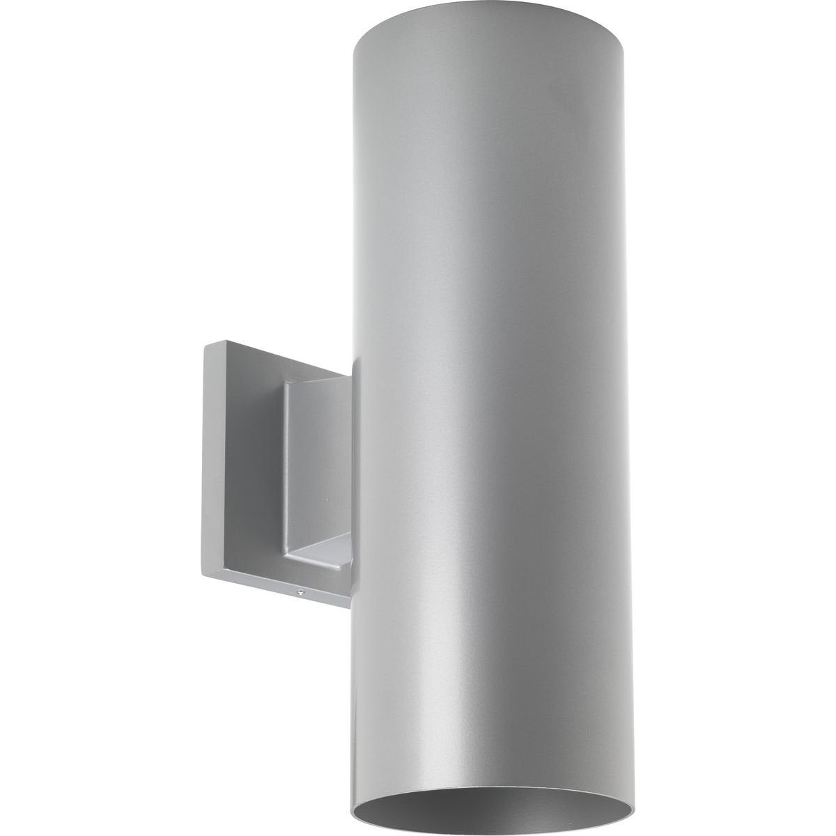 Progress Lighting Cylinder Collection 5" Modern Outdoor LED Up/Down Wall Lantern Light Metallic Gray