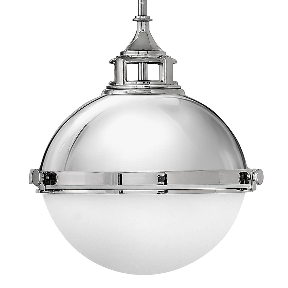 Hinkley Fletcher Collection Two Light Stem Hung Pendant, Polished Nickel